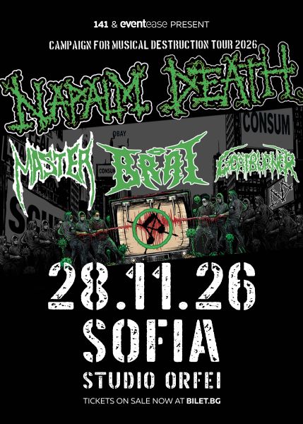 NAPALM DEATH, MASTER, BRAT, GOATBURNER